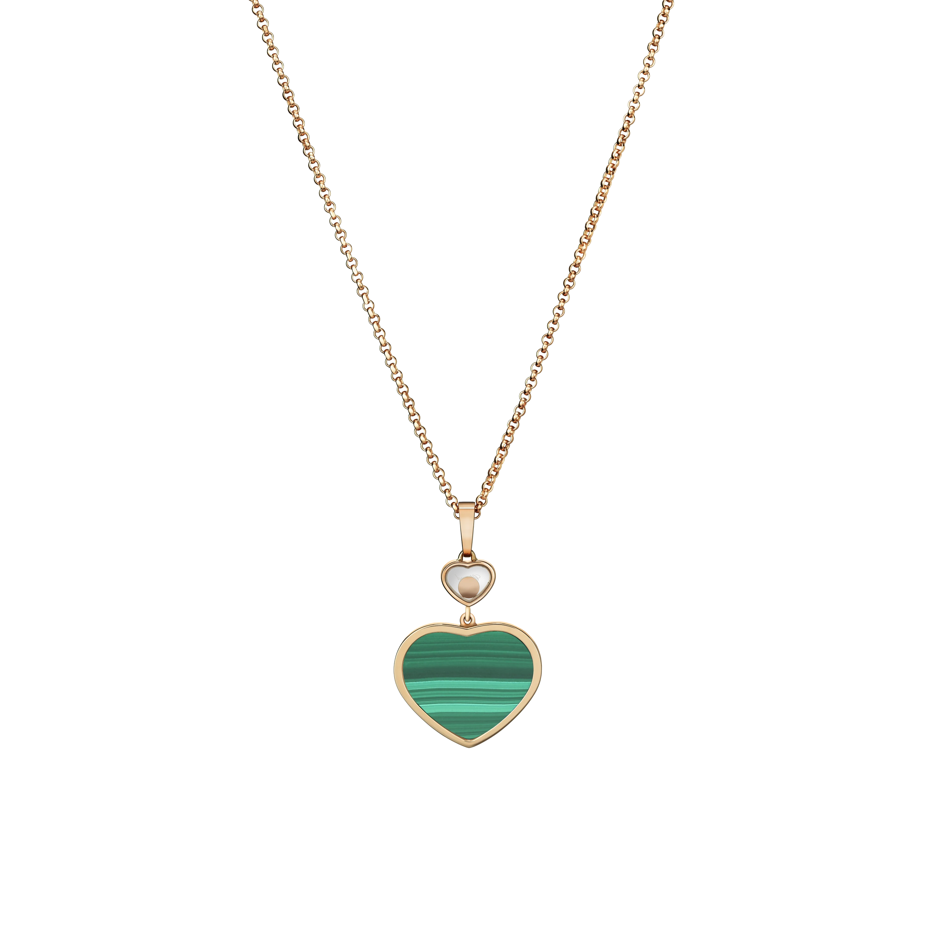 Chopard Happy Hearts Rose Gold Pendant - Green