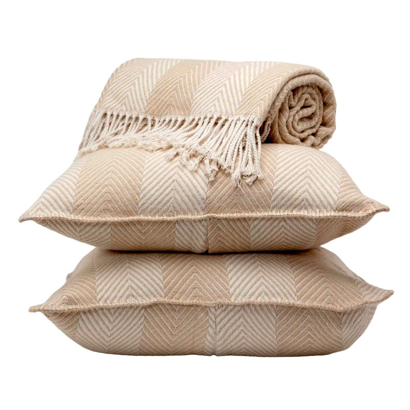 Conscious Convert Herringbone Organic Cotton Cushion Natural