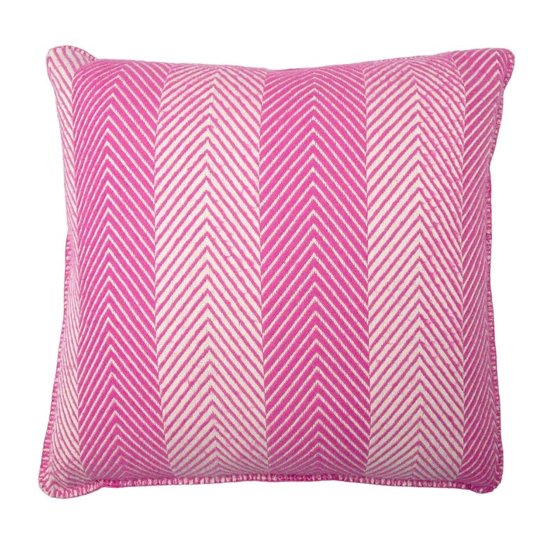 Conscious Convert Herringbone Organic Cotton Cushion Pink
