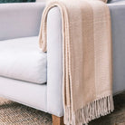 Conscious Convert Natural Herringbone Organic Cotton Throw Blanket in Natural