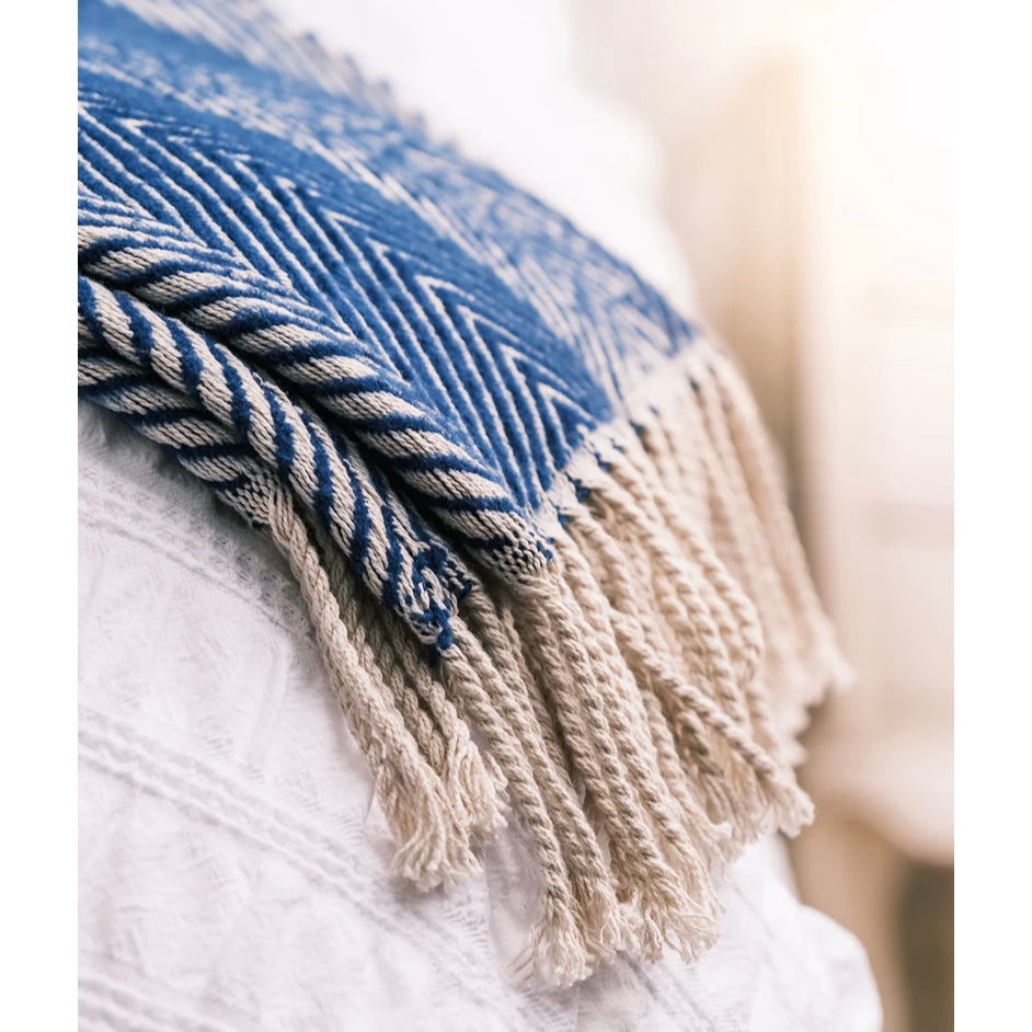 Natural herringbone throw hotsell