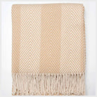 Conscious Convert Natural Herringbone Organic Cotton Throw Blanket in Natural