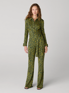 Diane von Furstenburg Michele Jump Suit in Mini Floating Plaid Ecru