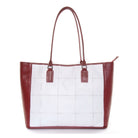 Elvis & Kresse Fire and Hide Classic Leather Tote Bag in Red and White