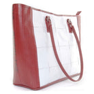 Elvis & Kresse Fire and Hide Classic Leather Tote Bag in Red and White