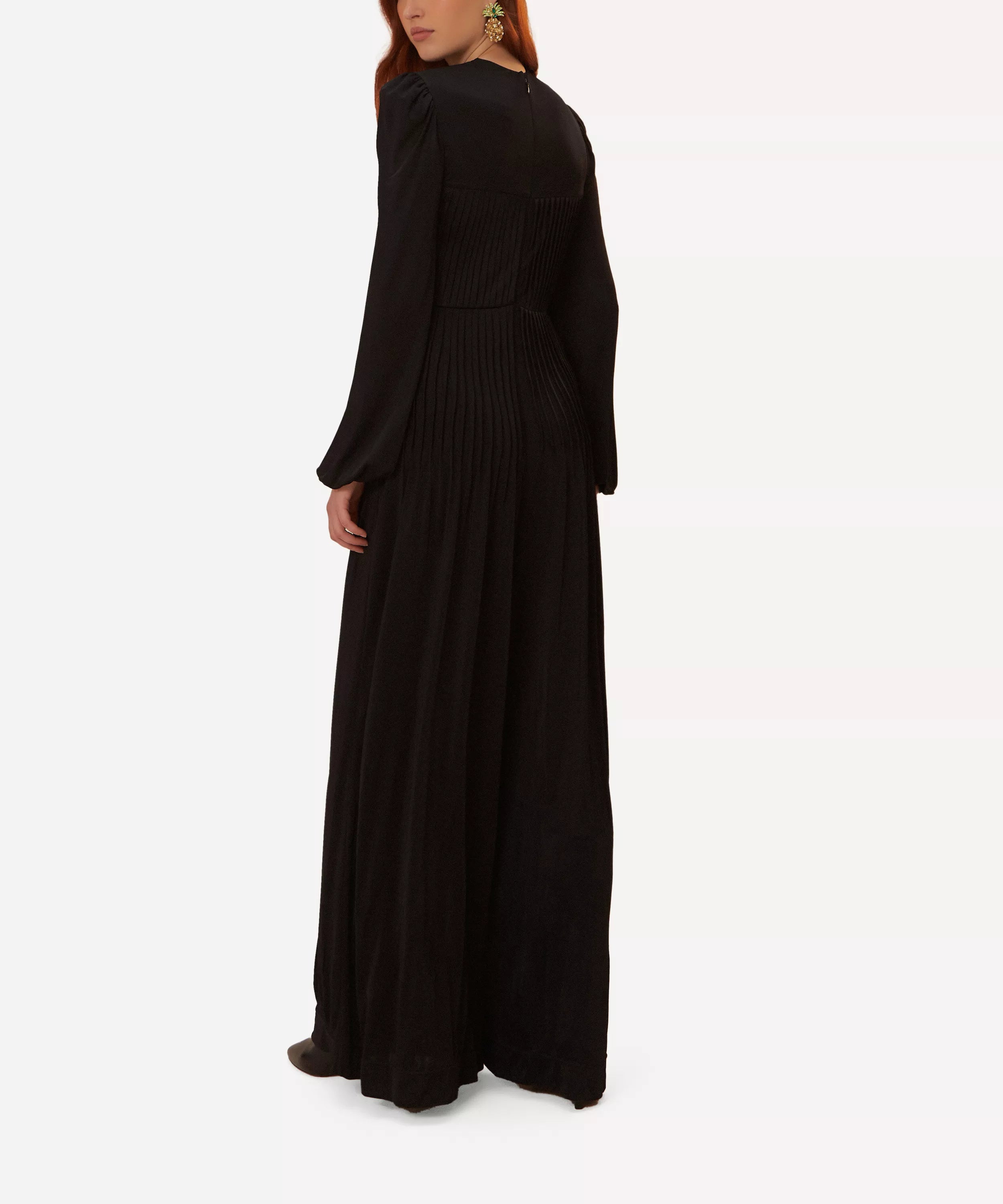 FARM Rio Black Long Sleeve Knot Jumpsuit
