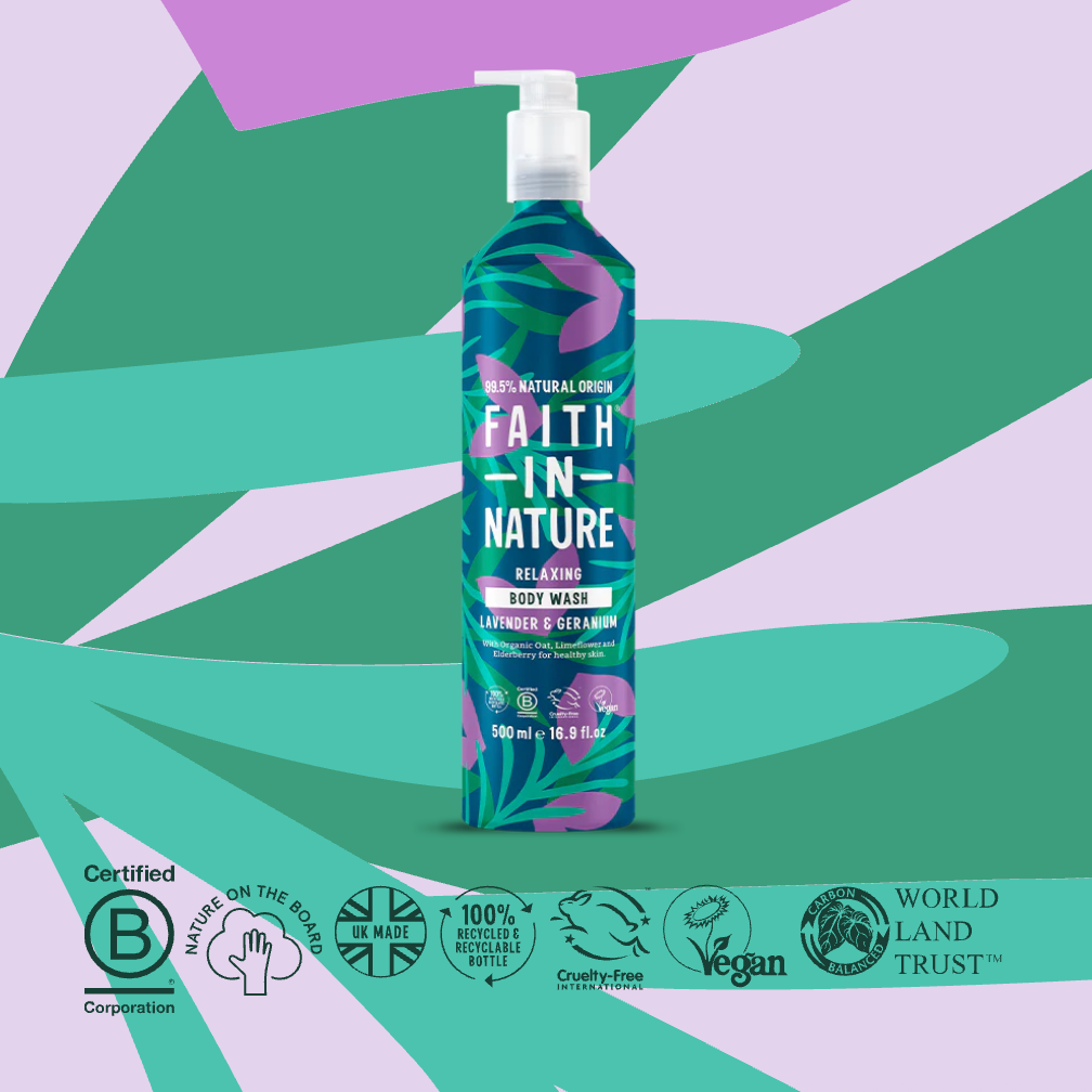 Faith In Nature Lavender & Geranium Body Wash 500ml Metal Bottle