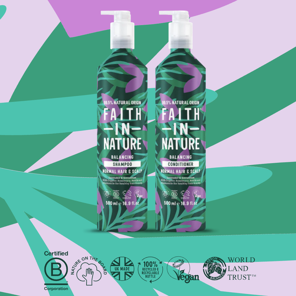 Faith In Nature Lavender & Geranium Shampoo and Conditioner Set 500ml Aluminium