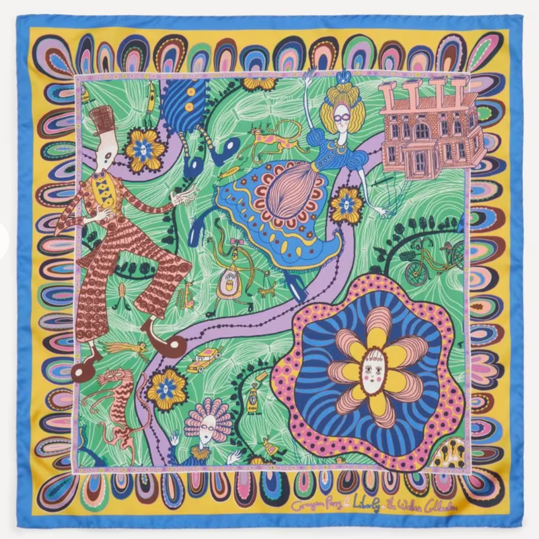 Grayson Perry for Liberty Shirley Smith 45x45 Silk Scarf