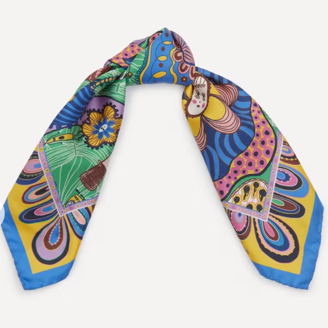 Grayson Perry for Liberty Shirley Smith 45x45 Silk Scarf