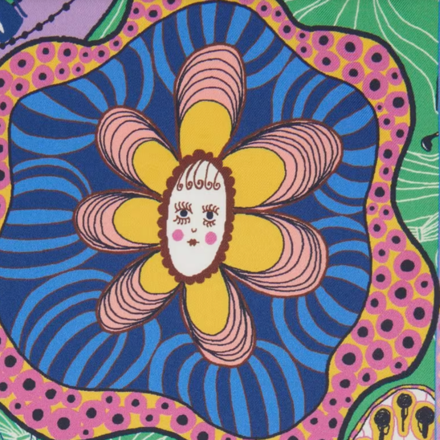 Grayson Perry for Liberty Shirley Smith 45x45 Silk Scarf