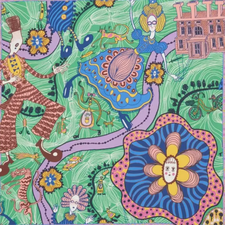 Grayson Perry for Liberty Shirley Smith 45x45 Silk Scarf