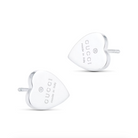 Gucci Trademark Silver Heart Earrings