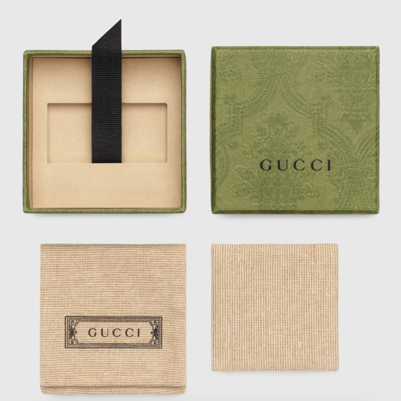 Gucci Trademark Silver Heart Earrings Box