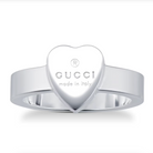 Gucci Trademark Silver Heart Ring