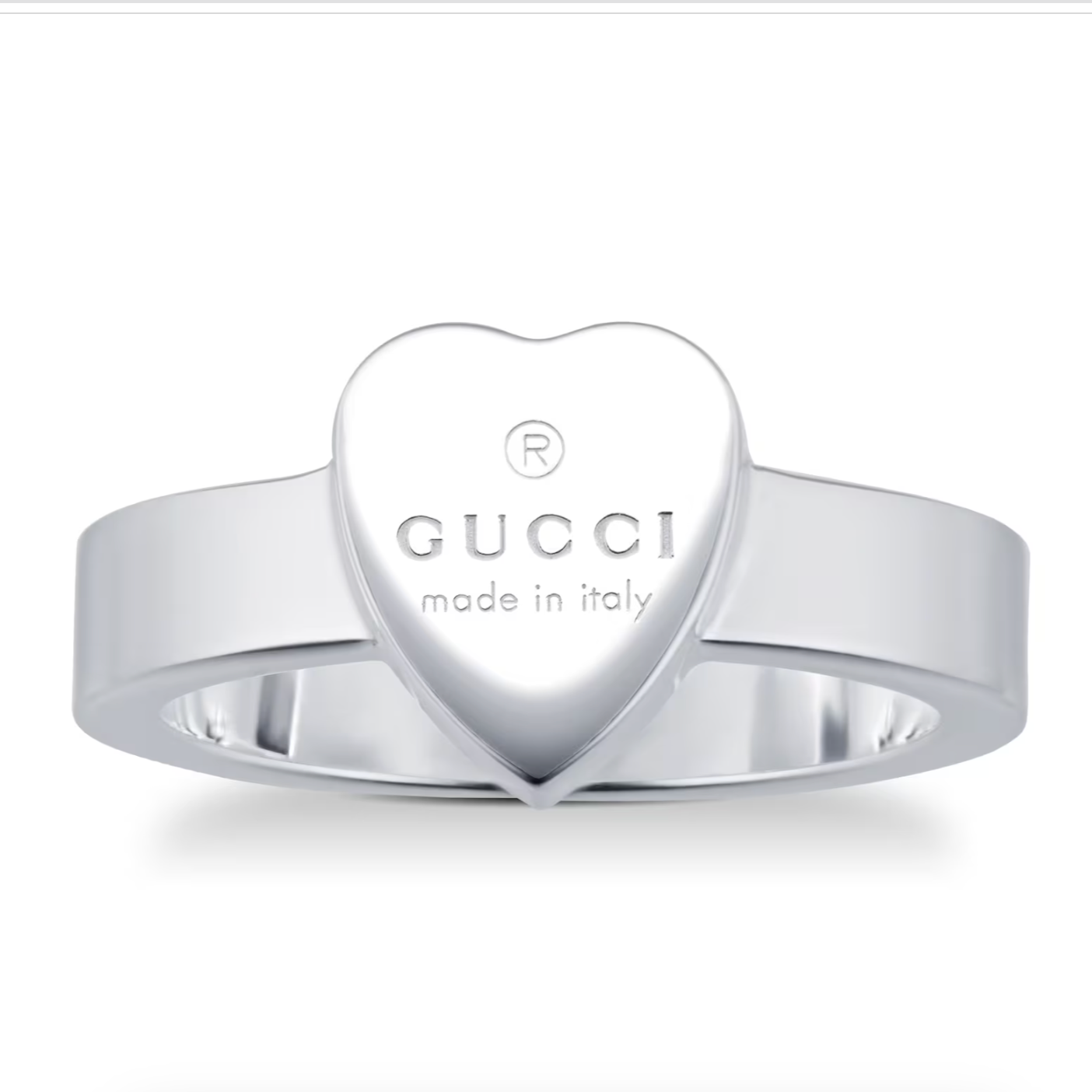 Gucci Trademark Silver Heart Ring