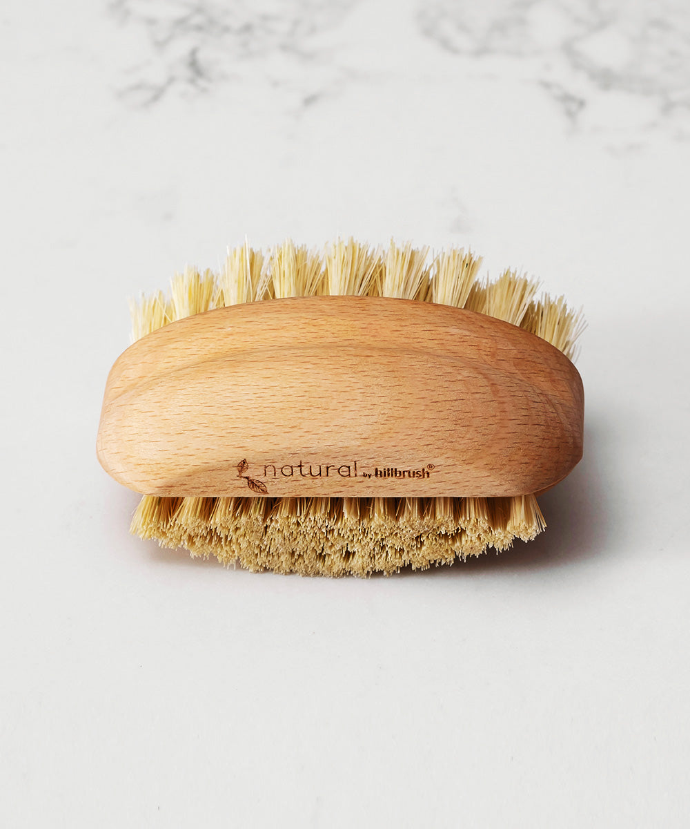 Hillbrush Natural Nail Brush With Dual Fill - Stiff Tampico