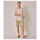 Hawes & Curtis Green Garment Dyed Organic Cotton Chino Shorts