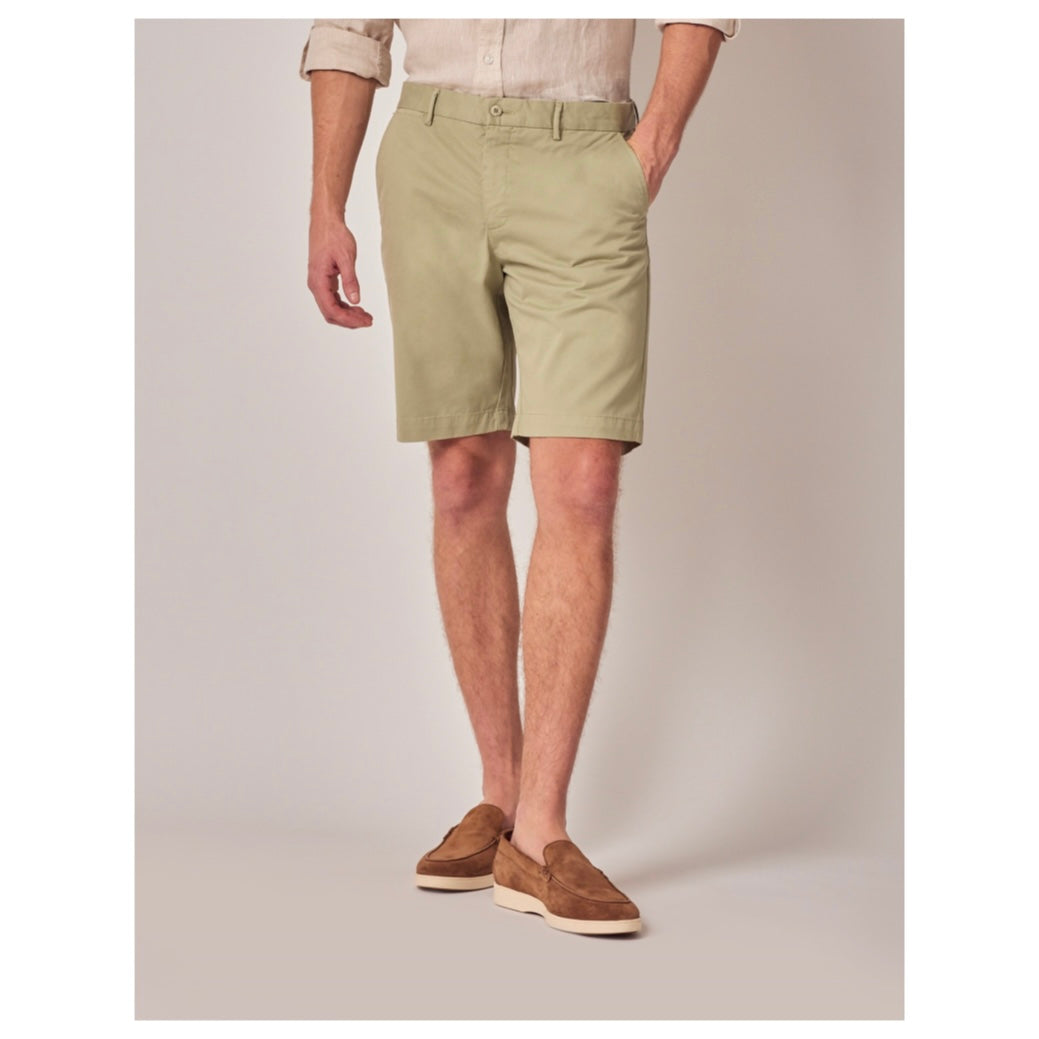 Hawes & Curtis Green Garment Dyed Organic Cotton Chino Shorts