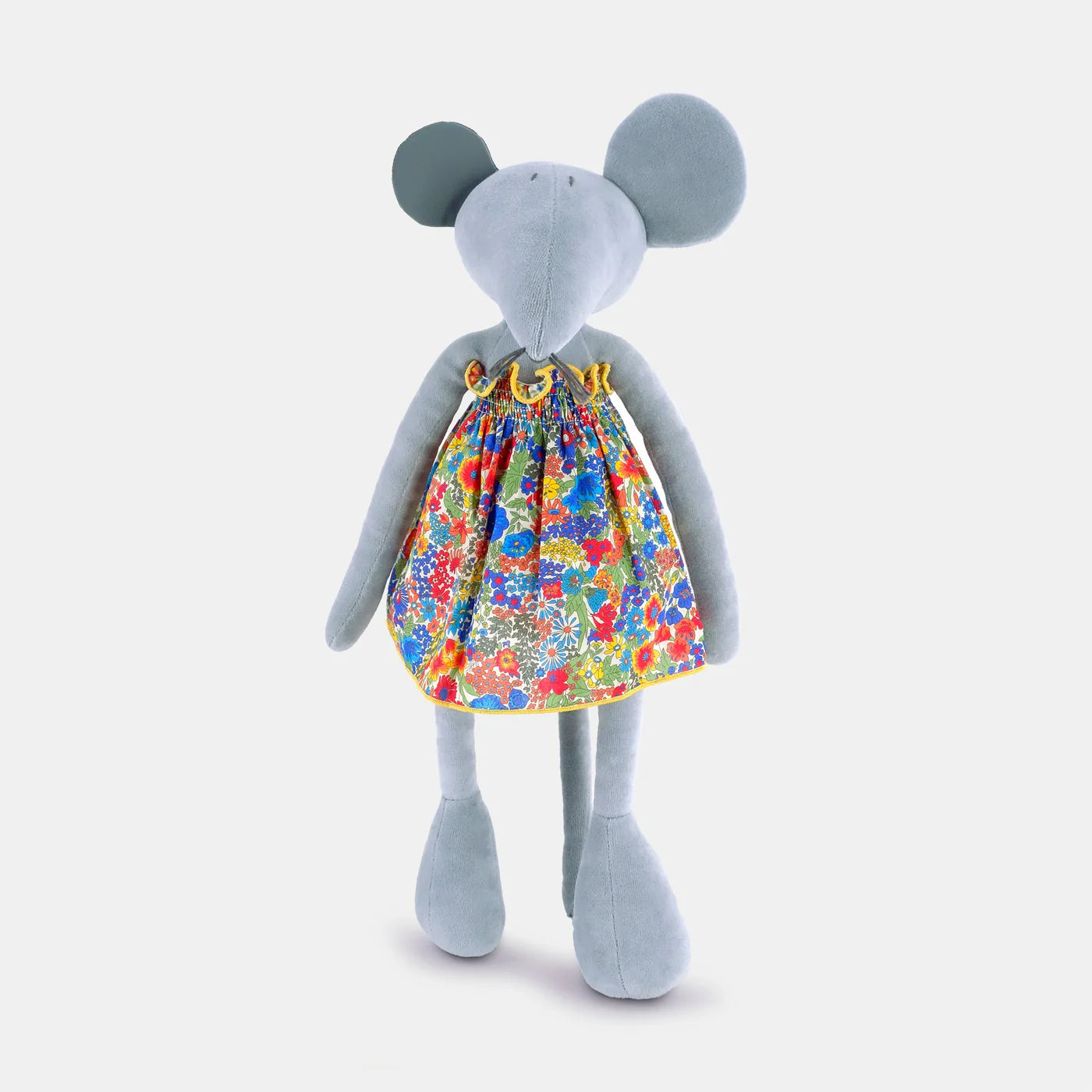 Hector the mouse light grey with spring dress by Adada