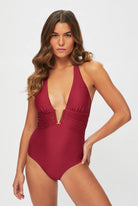 Heidi Klein Cassis V-Bar Halterneck Swimsuit
