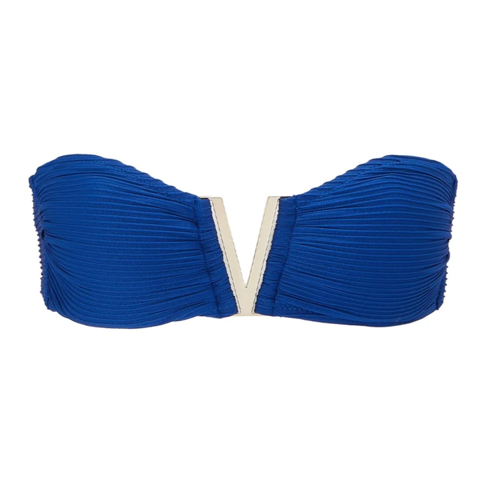 Heidi Klein Maldivian Blue V-Bar Bandeau Bikini