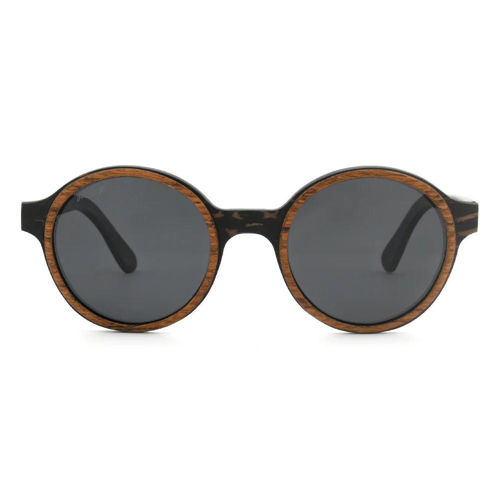 Joplins Pepe Iconic Round Wood Sunglasses