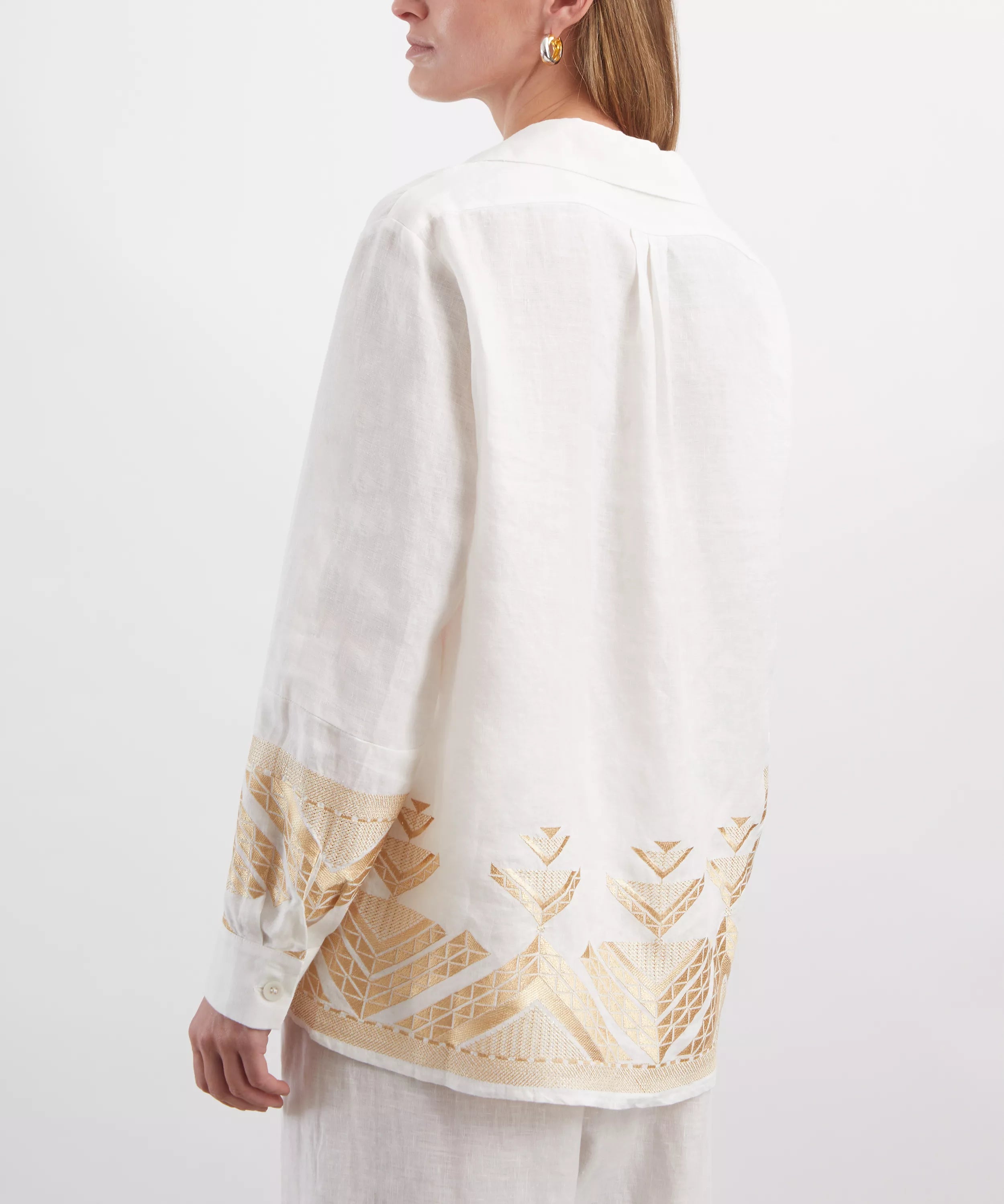 Kori Pyramids Linen Embroidered Blouse