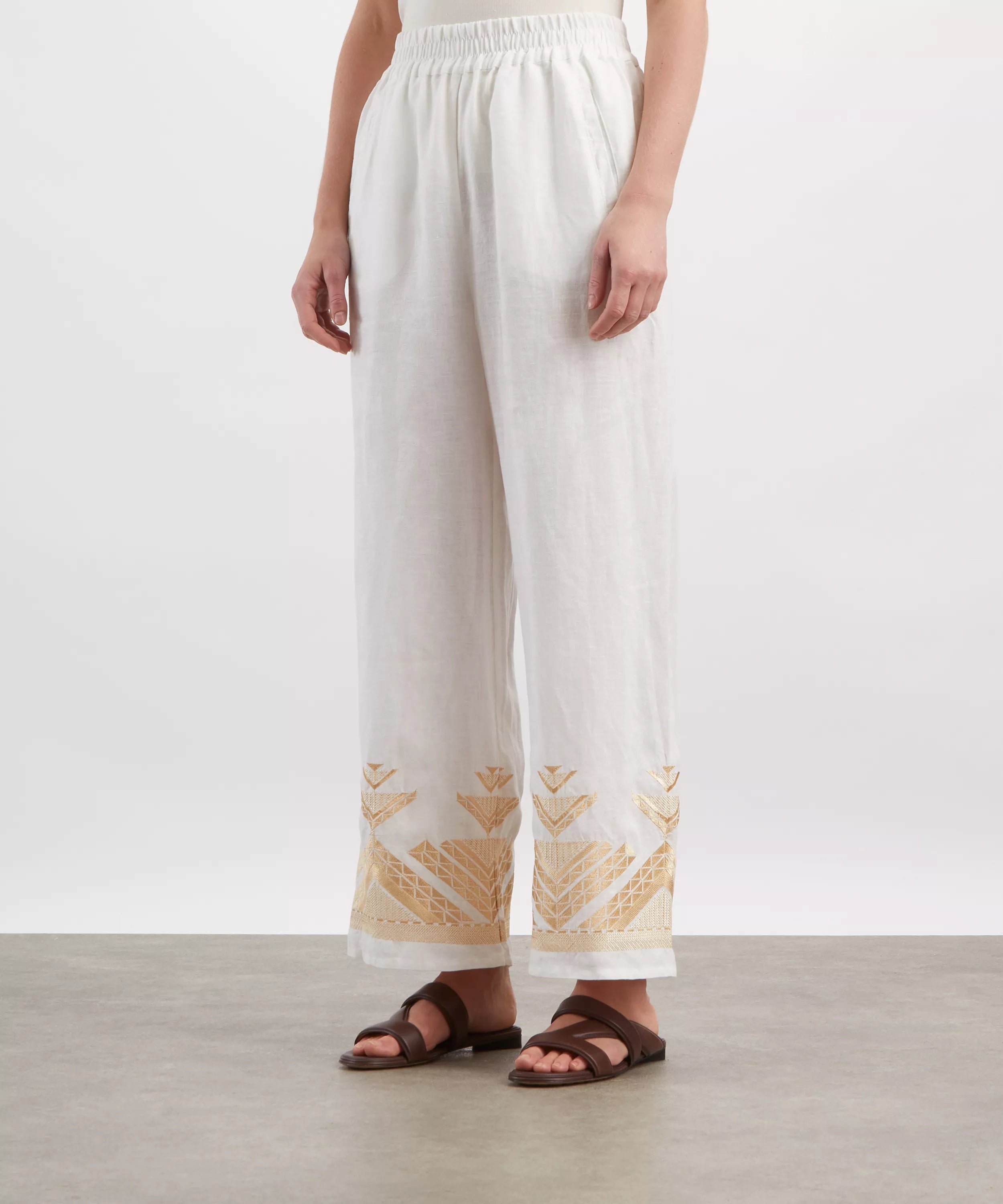 Kori Pyramids Linen Embroidered Trousers