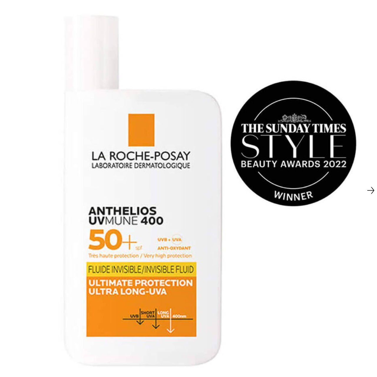 La Roche-Posay Anthelios UVMune 400 Invisible Fluid Spf50+ Sun Cream For Sensitive Skin 50ml