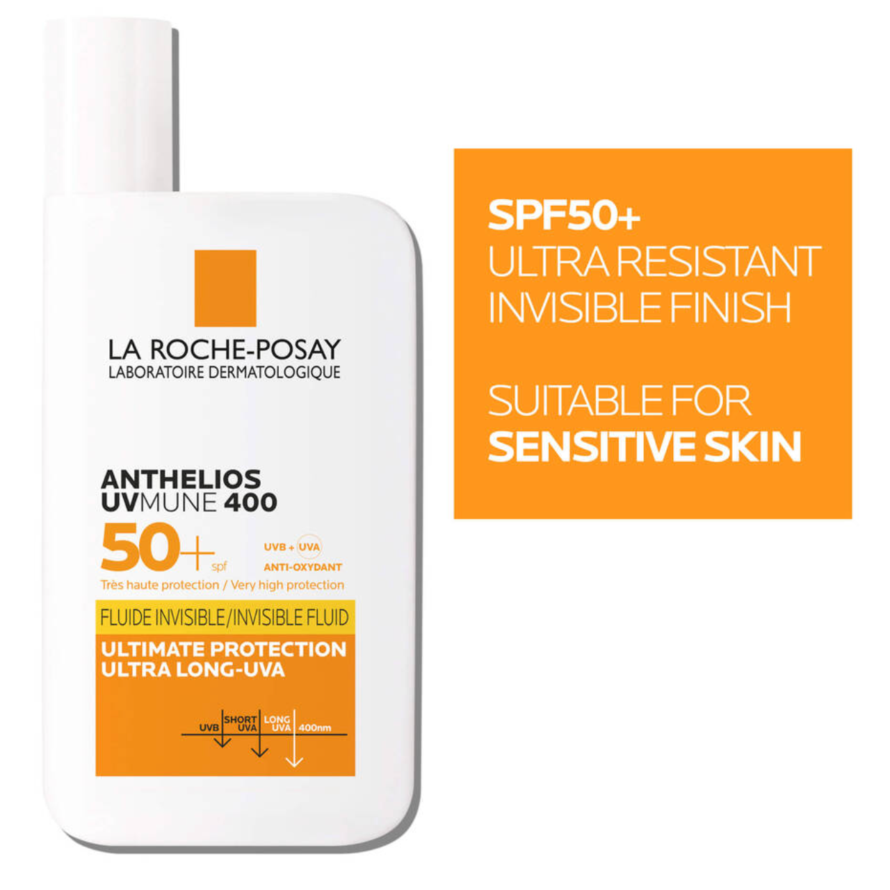 La Roche-Posay Anthelios UVMune 400 Invisible Fluid Spf50+ Sun Cream For Sensitive Skin 50ml