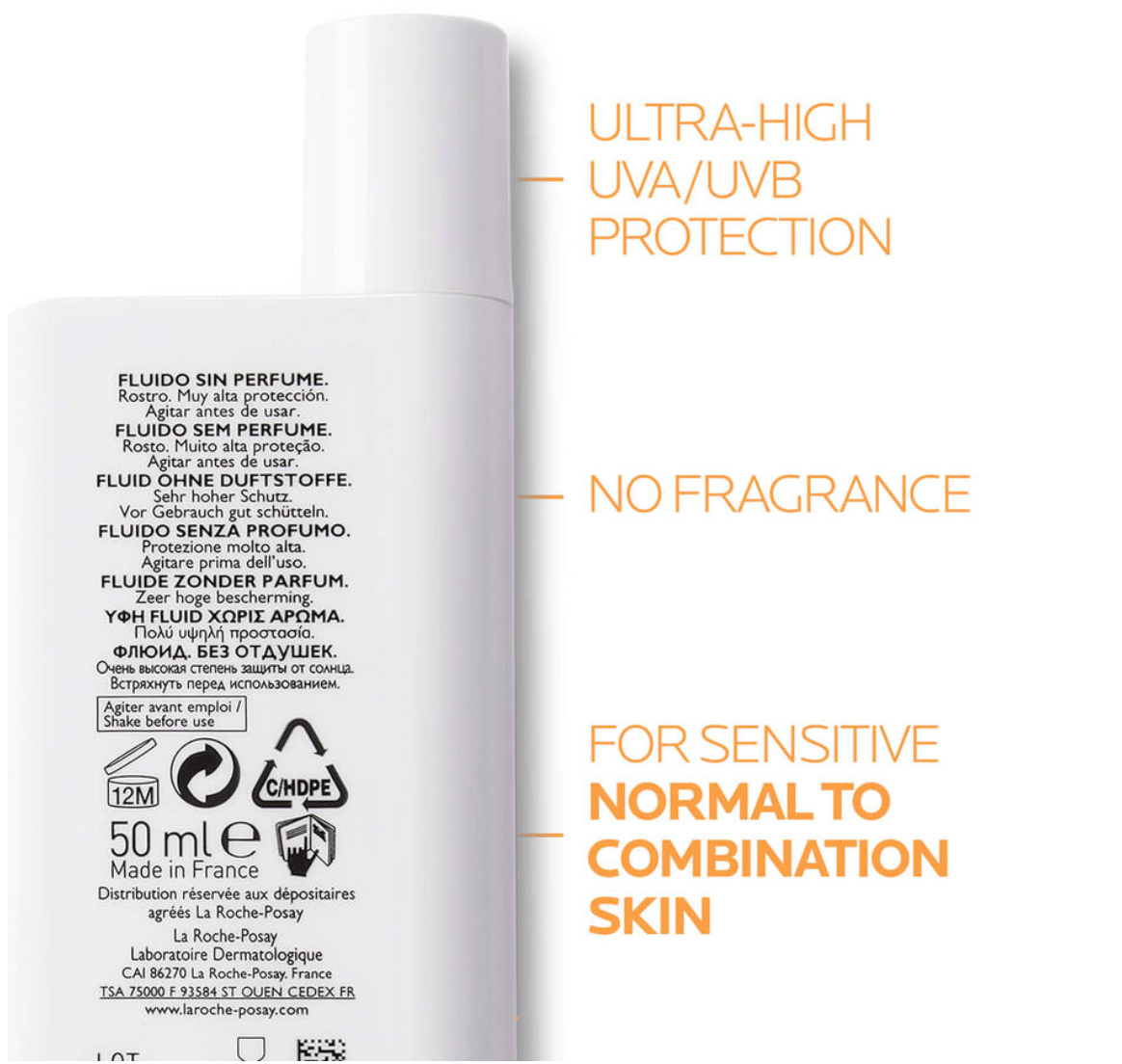 La Roche-Posay Anthelios UVMune 400 Invisible Fluid Spf50+ Sun Cream For Sensitive Skin 50ml