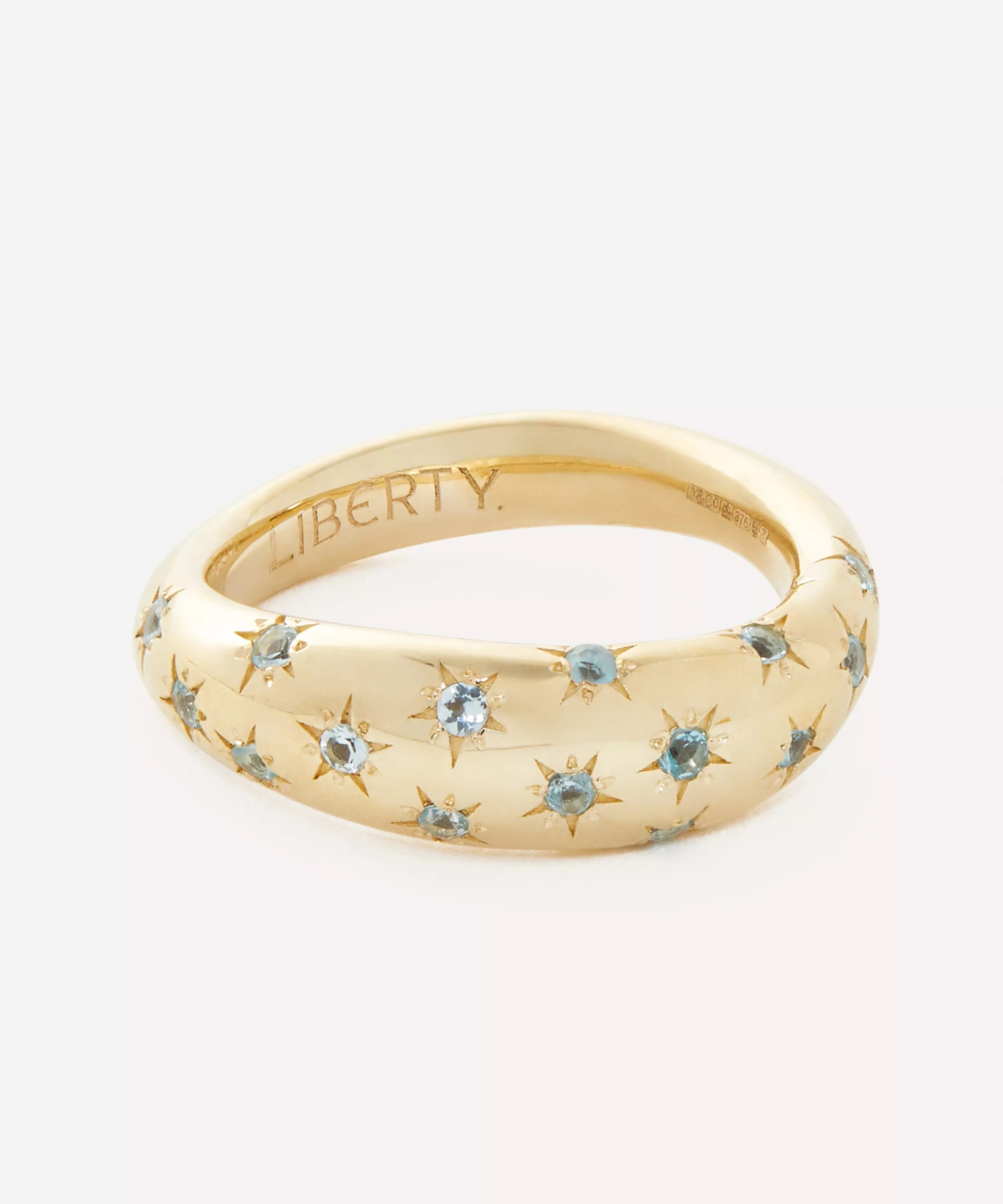 Liberty 9ct Gold Ianthe Star Blue Swiss Topaz Ring