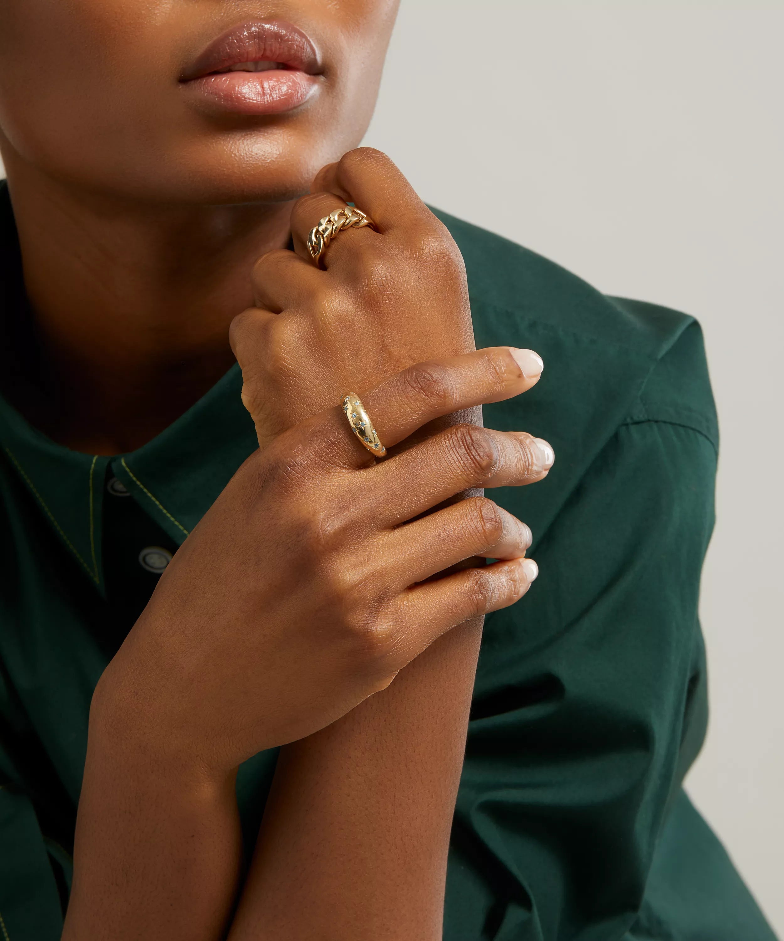 Liberty 9ct Gold Ianthe Star Blue Swiss Topaz Ring