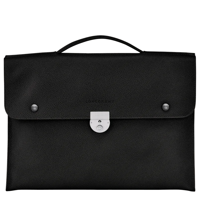 Longchamp Le Foulonne S Briefcase Black Leather
