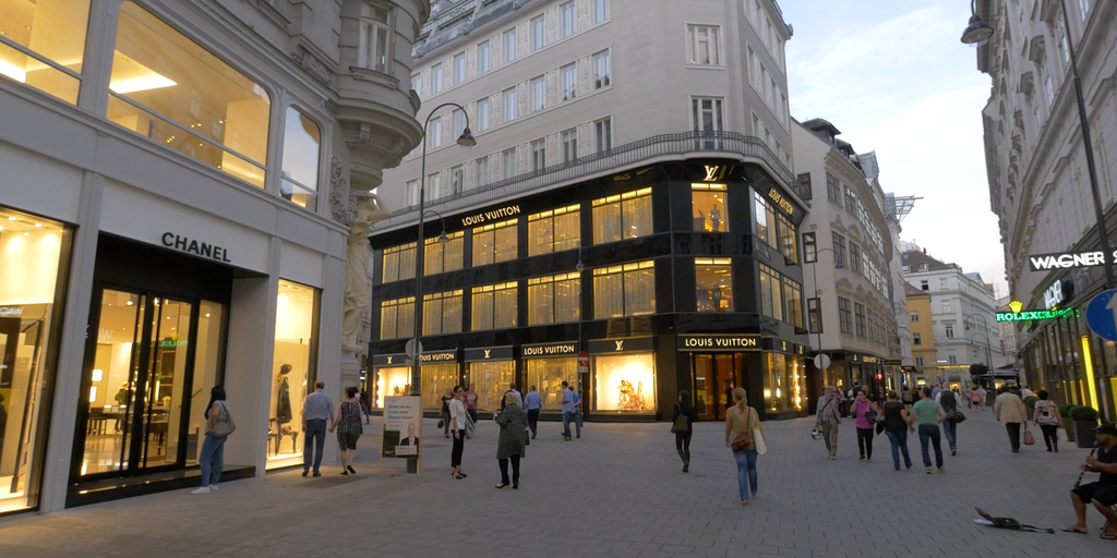 Luxury Stores On Tuchlauben Street In Vienna Austria
