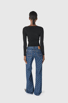 Marine Serre Midnight blue denim bootcut jeans