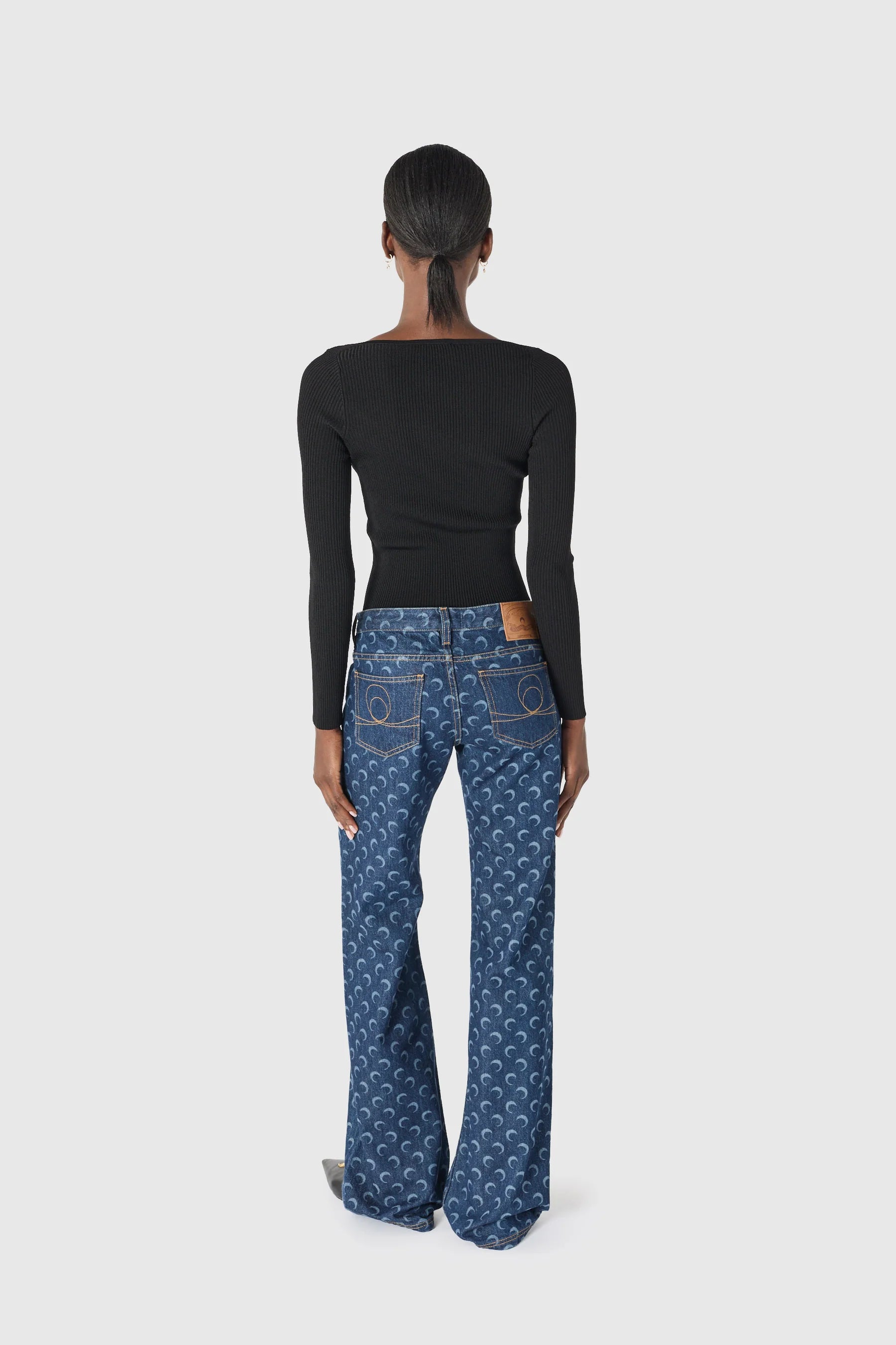 Marine Serre Midnight blue denim bootcut jeans