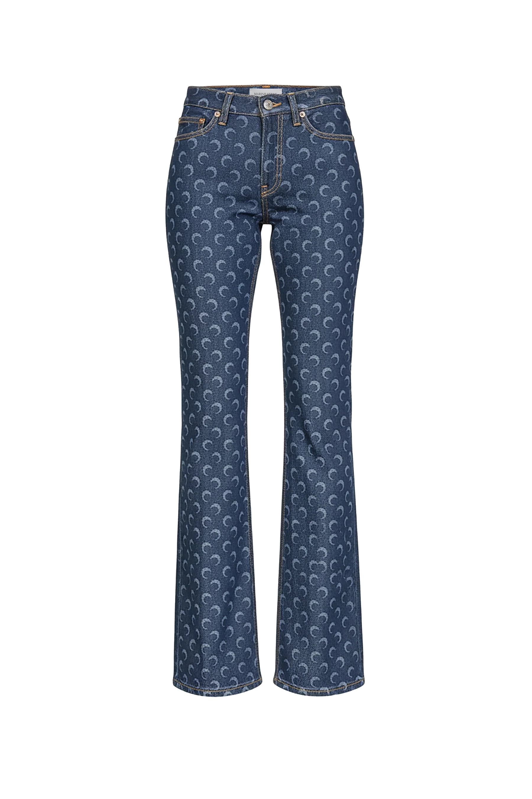 Marine Serre Midnight blue denim bootcut jeans