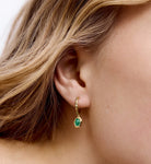 Monica Vinader Gold Vermeil Odyssey Huggies Earrings with Green Onyx