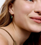 Monica Vinader Gold Vermeil Odyssey Huggies Earrings with Green Onyx