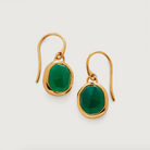 Monica Vinader Gold Vermeil Siren Wire Earrings with Green Onyx