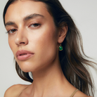 Monica Vinader Gold Vermeil Siren Wire Earrings with Green Onyx