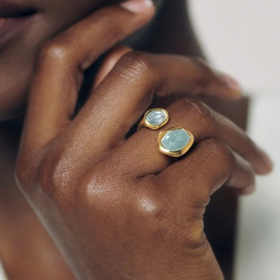 【MONICA VINADER】日本未入荷！Siren Stacking リング Siren Stacking Ring in 18ct Gold Vermeil on Sterling Silver