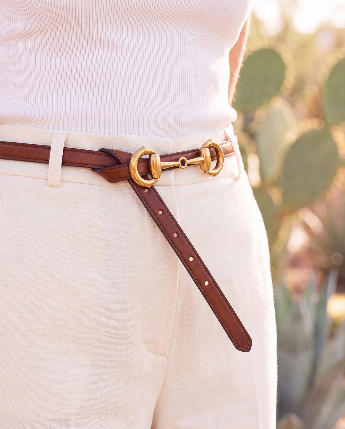 NAE Vegan Women's Desserto Vegan Belt Bisbal Brown