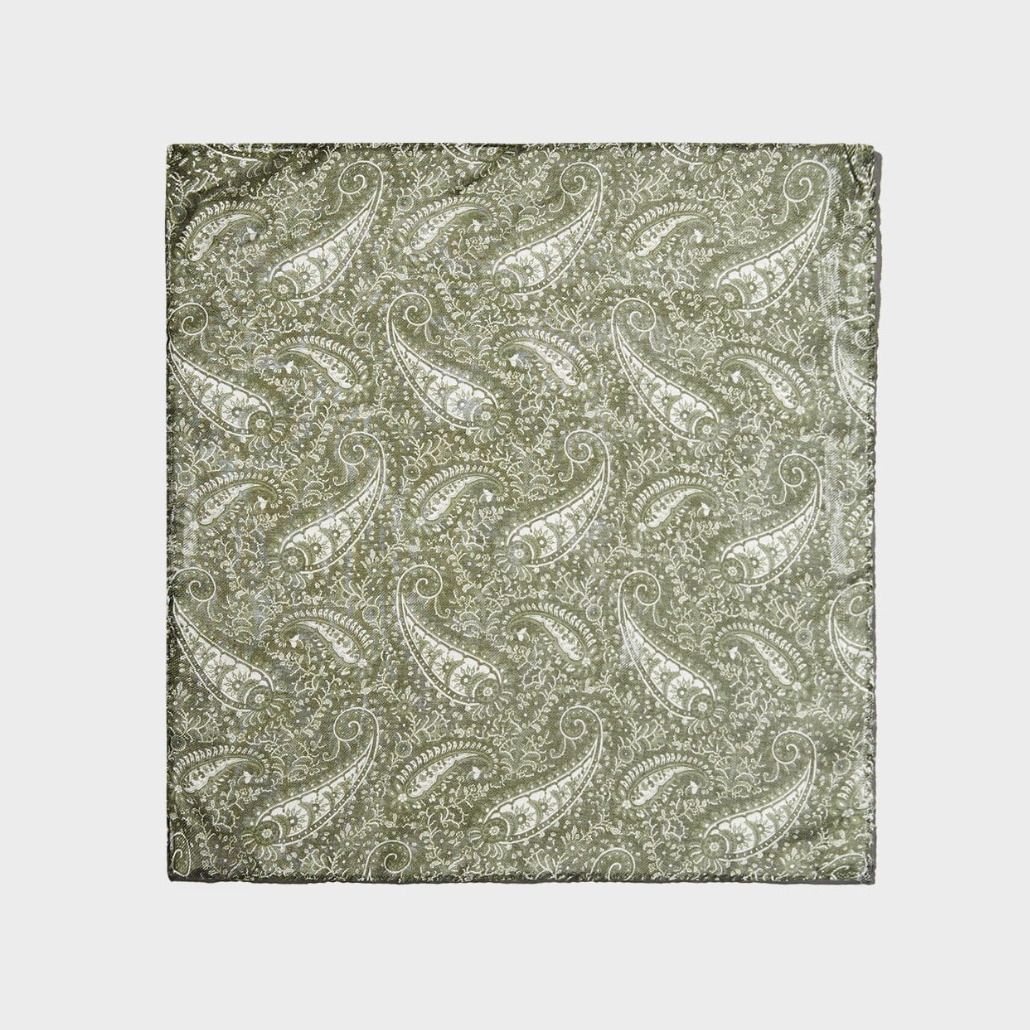 Neem Italian Tencel Biodegradable Green Paisley Hankie