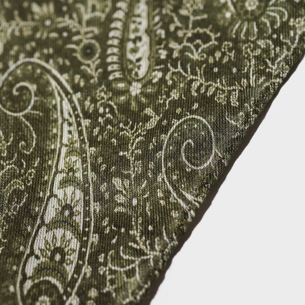 Neem Italian Tencel Biodegradable Green Paisley Hankie