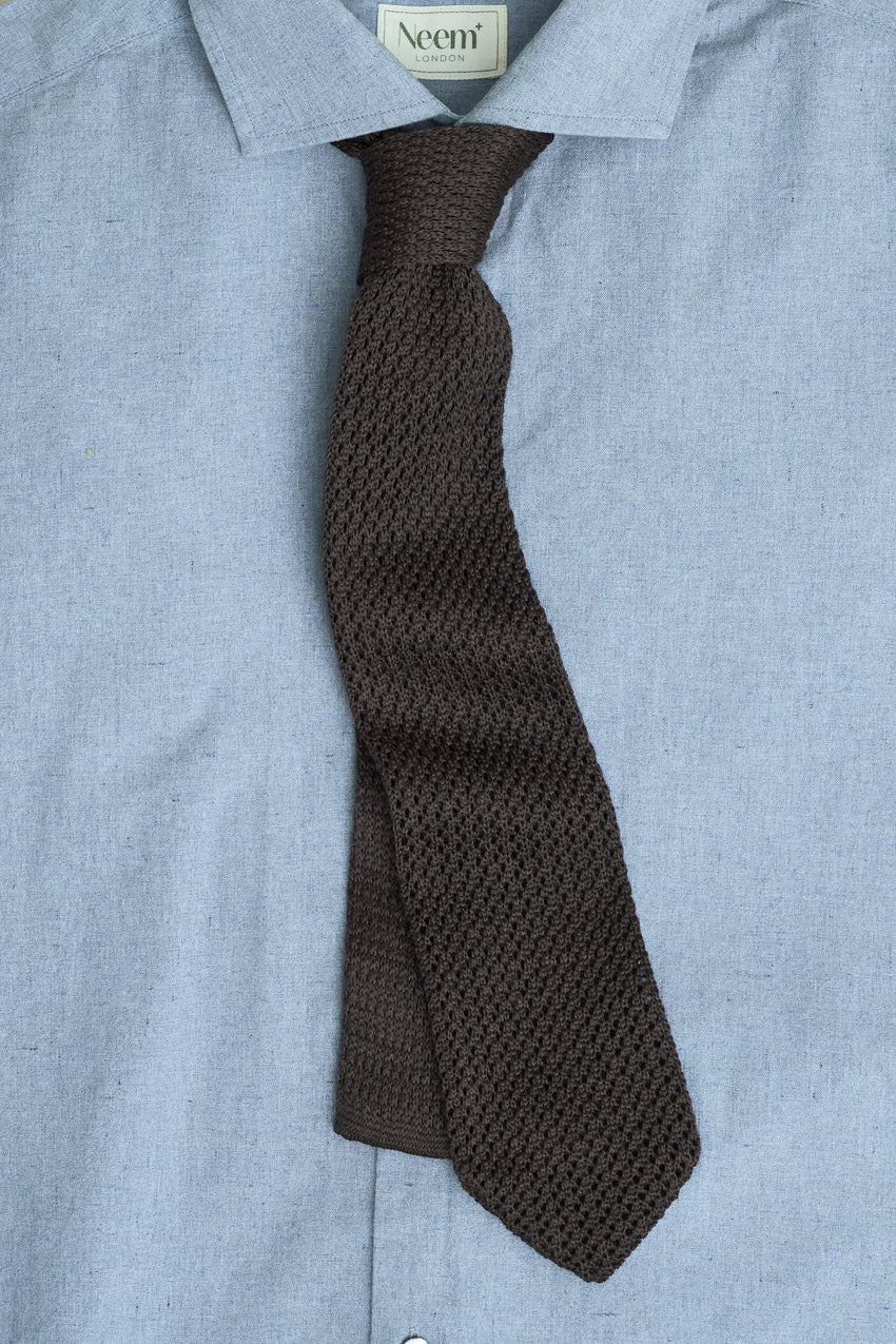 Neem Recycled Denim Indigo Cut Away Shirt