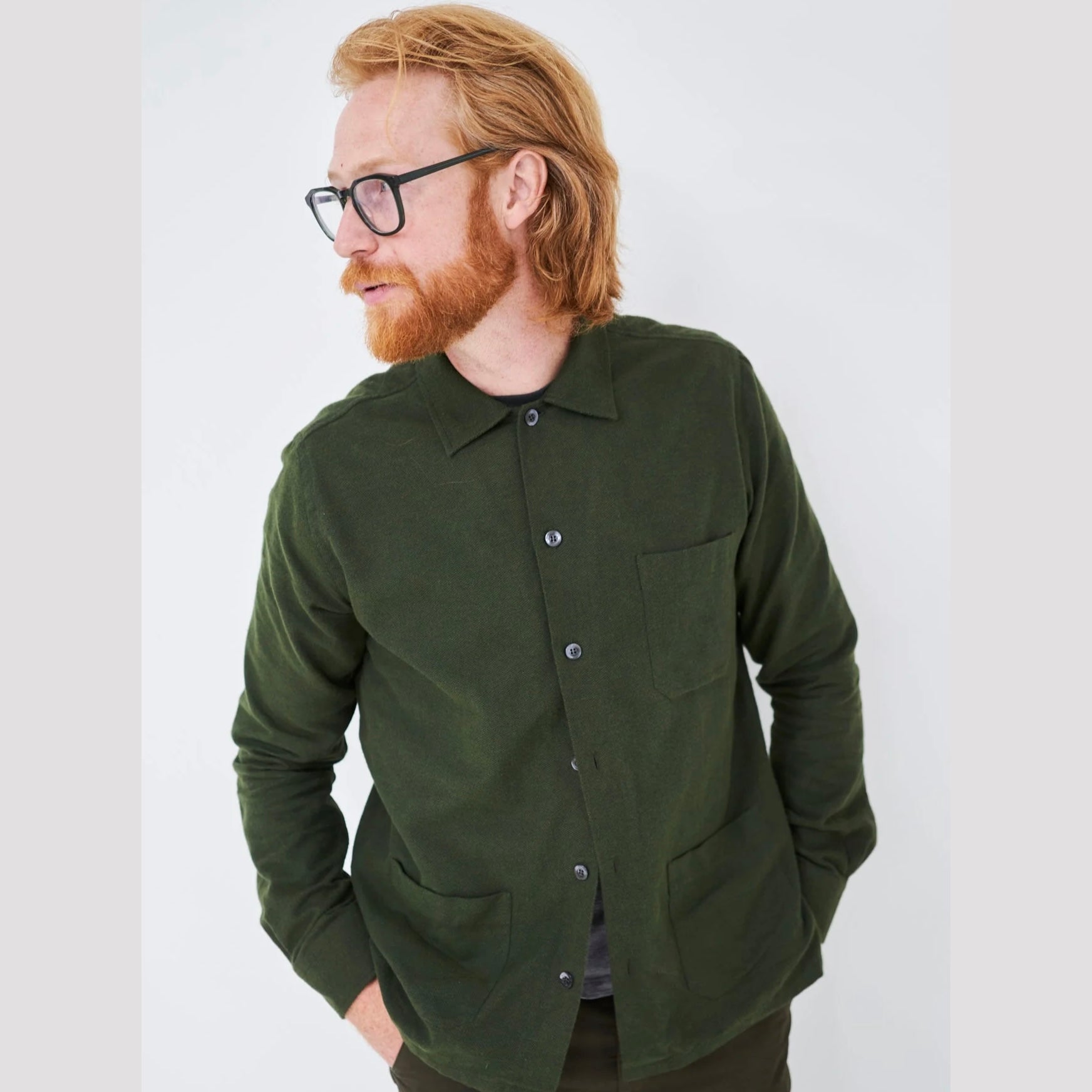 Neem Recycled Italian Green Flannel Shirt Jacket