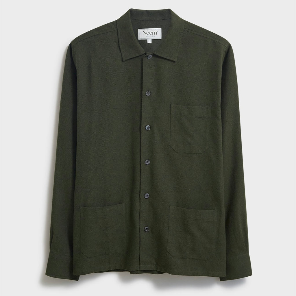 Neem Recycled Italian Green Flannel Shirt Jacket